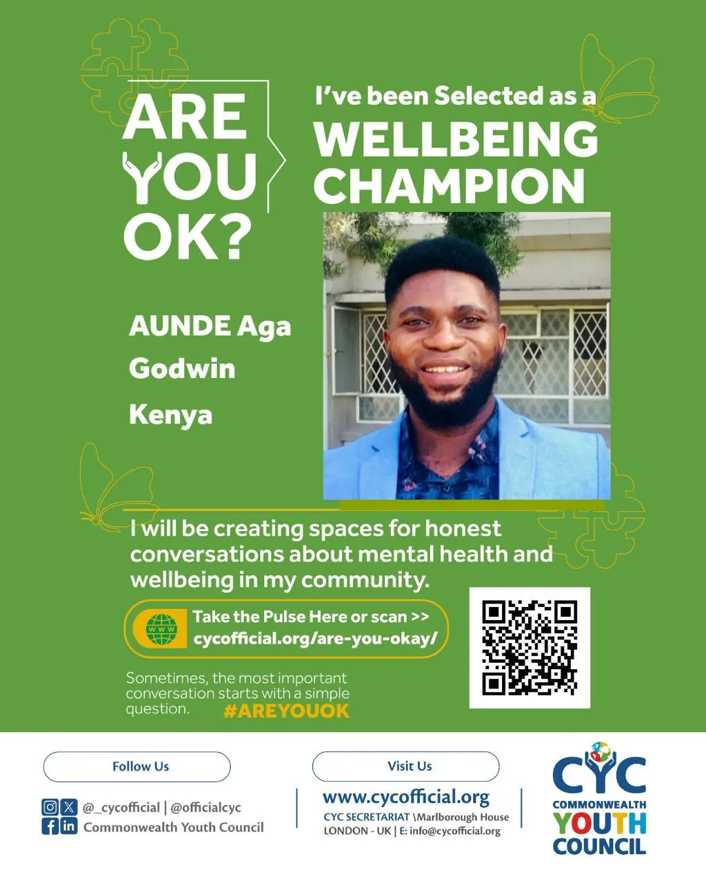 AUNDE Aga Godwin, Commonwealth Youth Council Wellbeing Champion
